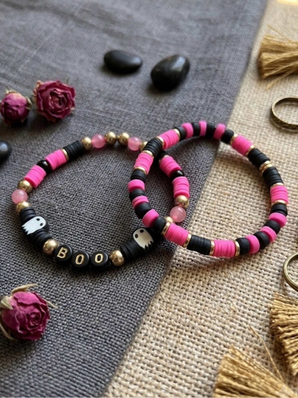 Halloween Boo Stacking Bracelets (Set of 2)